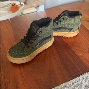 Vans Green and Black Sneakers High Top Style